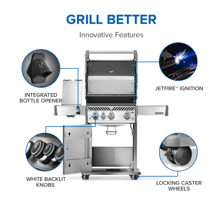 Napoleon Rogue® PRO 425 SIB with Infrared Side Burner 3 Burners LP- RP425SIBPSS-2 - image 5