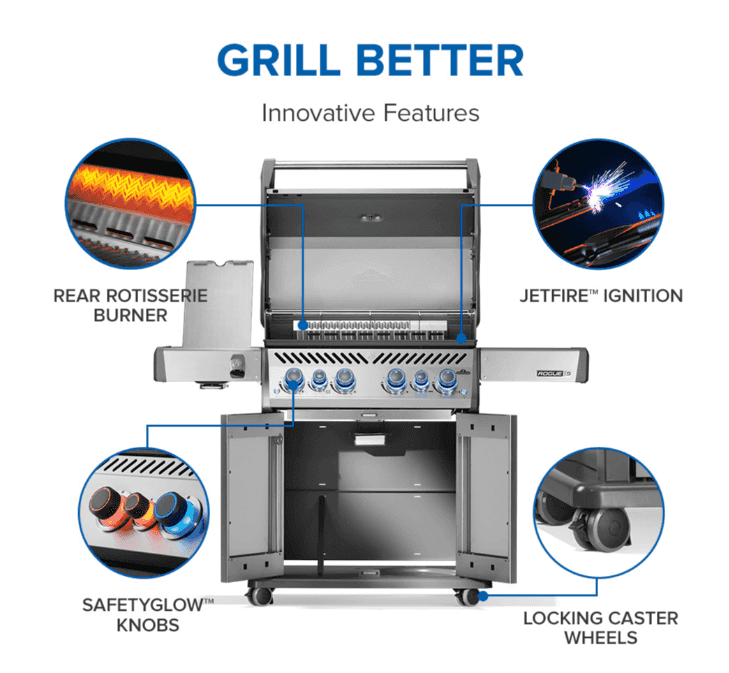 Napoleon Rogue® PRO-S 525 RSIB with Infrared Side and Rear Burner 4 Burners LP- RPS525RSIBPSS-2 - image 6