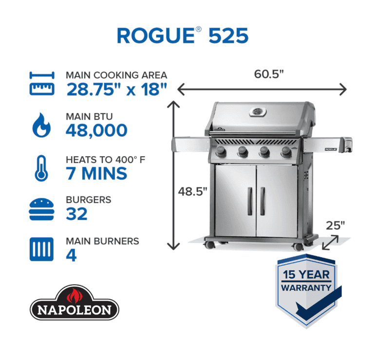 Napoleon Rogue® 525 Gas Grill 4 Main Burners NG- R525NSS-2 - image 2