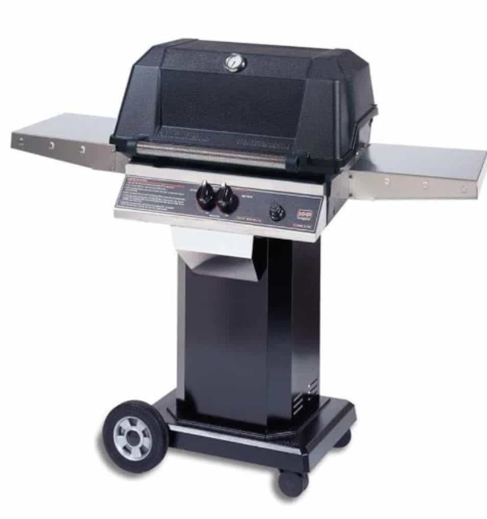 MHP WNK4DD - 57-Inch 2-Burner Black Cart Grill with Stainless Steel Shelves and SearMagic Grids - Natural Gas - WNK4DD-NS + OCOLB + OM-N - image 1