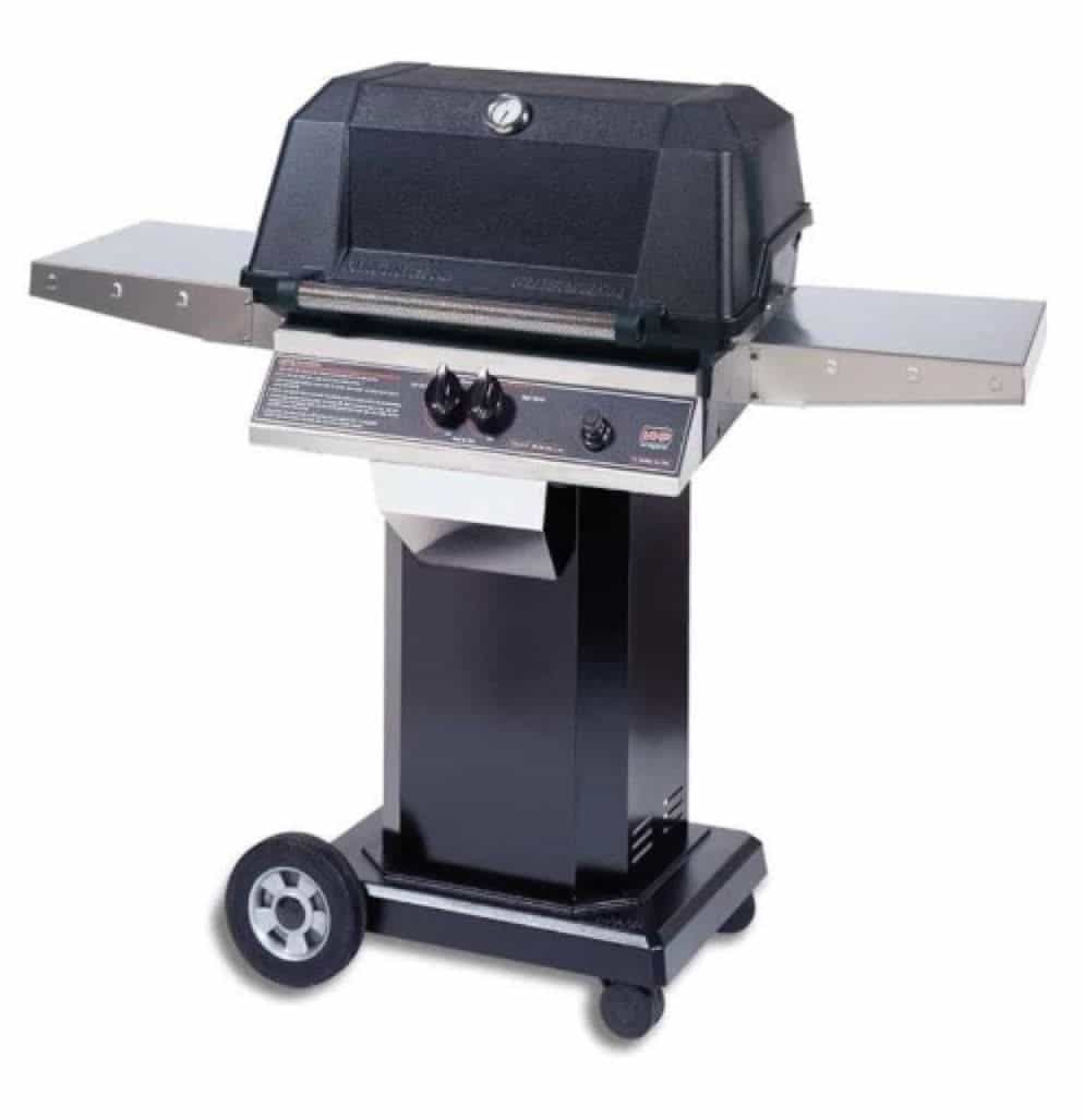 MHP WNK4DD - 57-Inch 2-Burner Black Cart Grill with Stainless Steel Shelves and Stainless Grids - Liquid Propane Gas - WNK4DD-P + OCOLB + OM-P - image 1