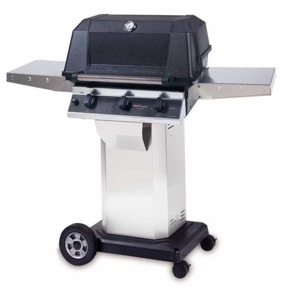 MHP Tri-Burn W3G4DD - 57-Inch 3-Burner on Stainless Cart Grill with SearMagic Grids - Natural Gas - W3G4DD-NS + OCOL + OM-N - image 1