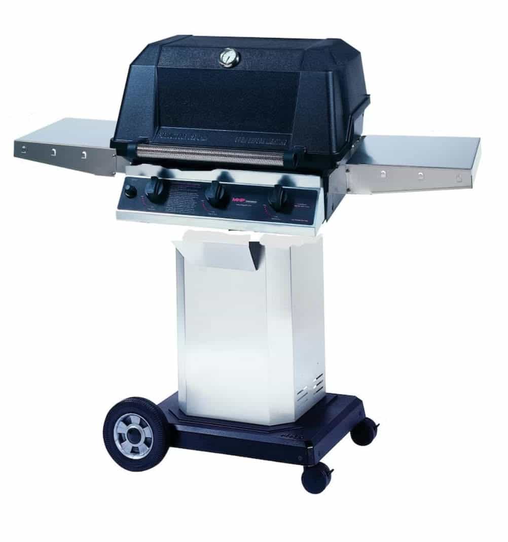 MHP WHRG4DD - 57-Inch 3-Burner Hybrid Stainless Cart Grill with Sear Magic Grids - Natural Gas - WHRG4DD-NS + OCOL + OM-N - image 1