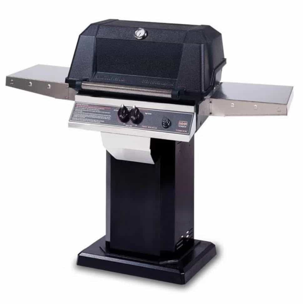 MHP WNK4DD - 57-Inch 2-Burner Black Patio Base Grill with Stainless Steel Shelves and SearMagic Grids - Liquid Propane Gas - WNK4DD-PS + OCOLB + OP-P - image 1