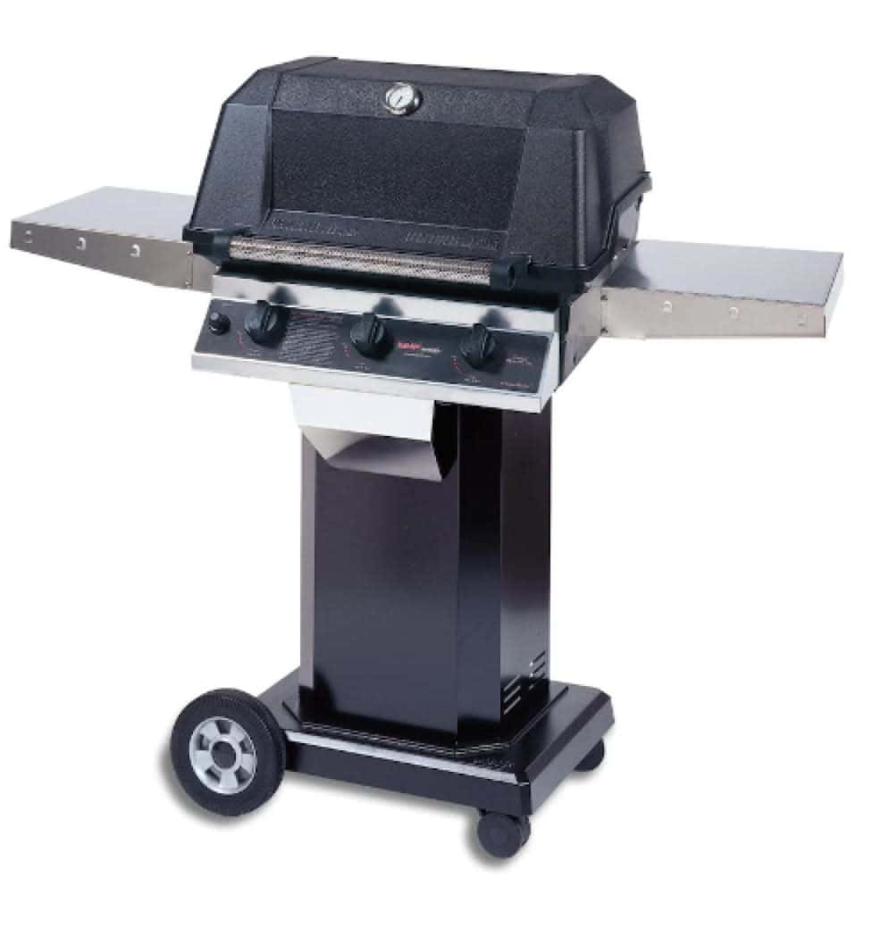 MHP WHRG4DD - 57-Inch 3-Burner Hybrid  Black Cart Grill with SearMagic Grids - Propane Gas - WHRG4DD-PS + OCOLB + OM-P