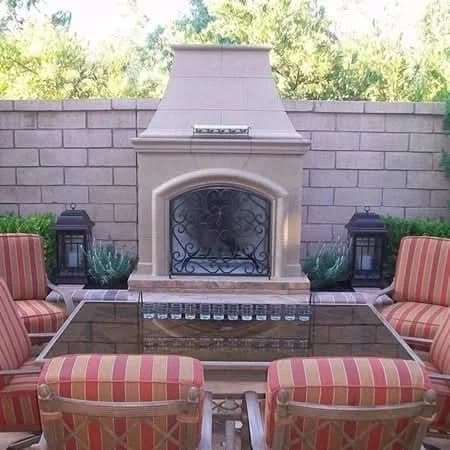 American Fyre Designs 87 Inch Vented Free-Standing Outdoor Phoenix Fireplace, 16 Inch Radiused Bullnose, Hearth Only, Black Lava, Key Value on the RIGHT/Gas Source out the BACK- 017-01-H-BA-RBC - image 3