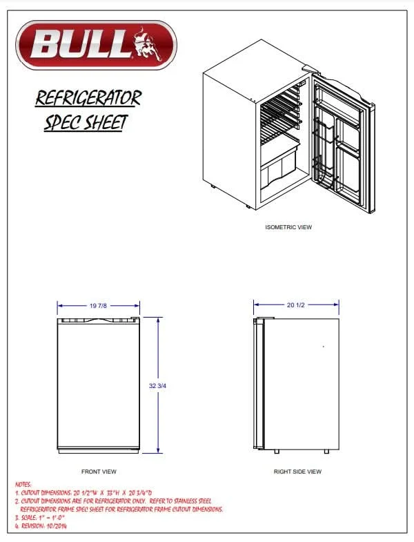 Bull Contemporary 20-Inch 4.5 Cu. Ft. Capacity Stainless Steel Compact Refrigerator with Recessed Handle- 11520 - image 5