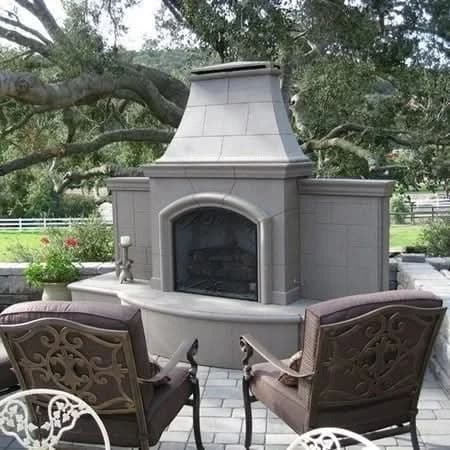 American Fyre Designs 87 Inch Vent-Free Free-Standing Outdoor Grand Phoenix Fireplace with Extended Bullnose Hearth, Hearth Only, Cafe Blanco, Key Value on the RIGHT/Gas Source UNDERNEATH- 118-05-H-CB-RUC - image 4