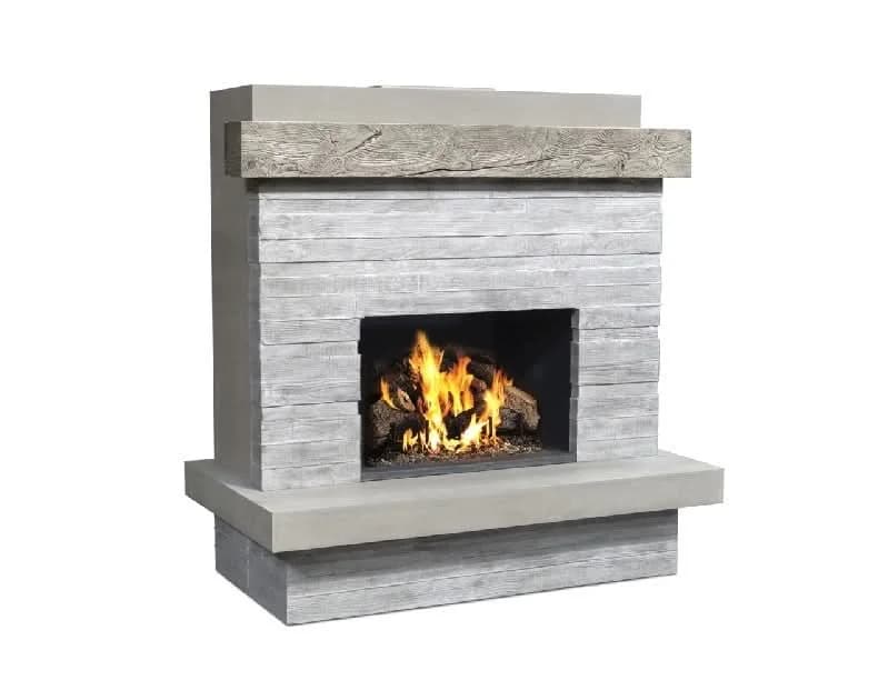 American Fyre Designs 68 1/2 Inch Vent-Free Wall Mount Outdoor Brooklyn Fireplace, French Barrel Oak, Key Value on the RIGHT/Gas Source out the BACK- 150-CG-N-FO-RBC - image 3