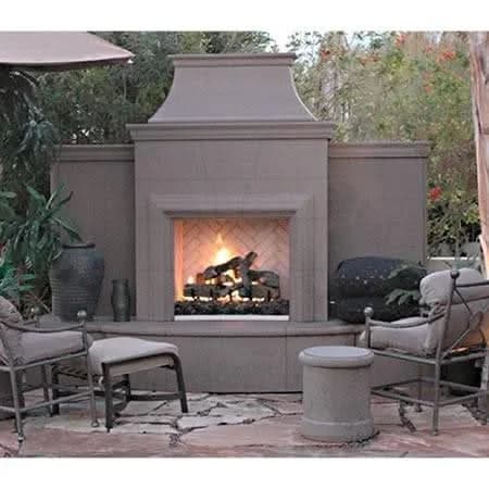 American Fyre Designs 84 3/4 Inch Vent-Free Free-Standing Outdoor Grand Petite Cordova Fireplace with Extended Bullnose Hearth, No Recess, Black Lava, Key Value on the RIGHT/Gas Source UNDERNEATH- 165-10-N-BA-RUC - image 2