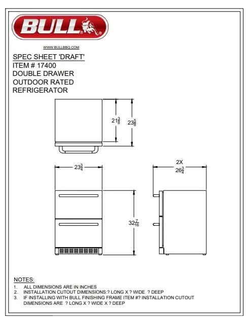 Bull Premium Double Drawer Refrigerator - 17400 - image 3