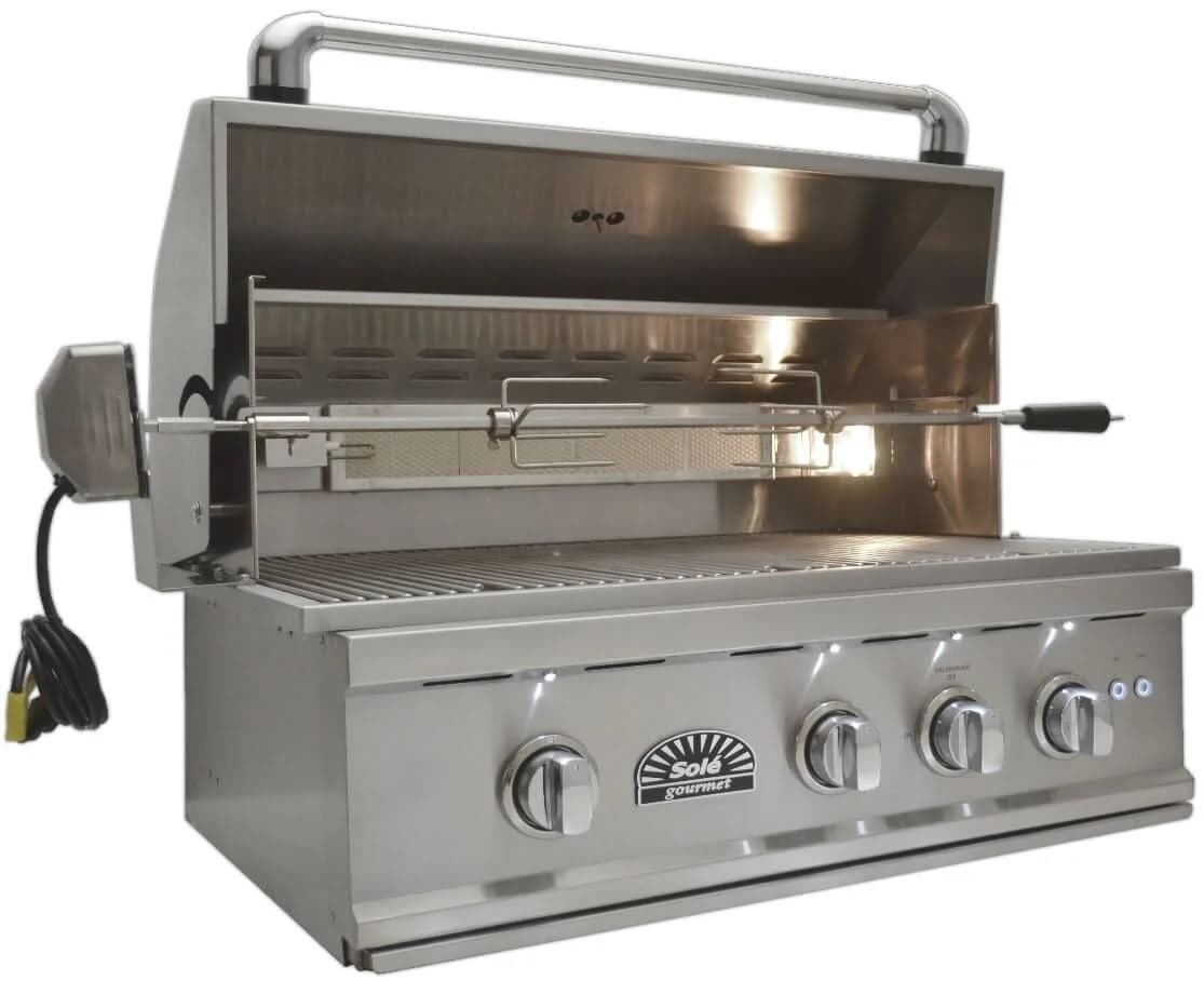 Sole Gourmet TR Series - 32-Inch 3-Burner Built-In Grill with Lights and Rotisserie - Natural Gas - 321BQRTRL - image 4