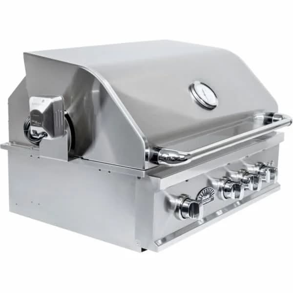 Sole Gourmet TR Series - 32-Inch 3-Burner Built-In Grill with Light and Rotisserie - Liquid Propane Gas - 321BQRTRLLP - image 2