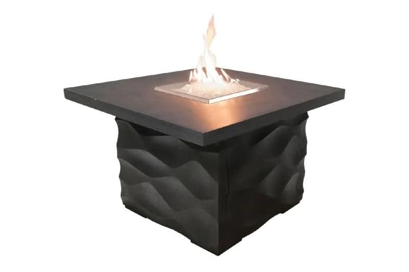 American Fyre Designs 24 Inch Voro Square Firetable, Black Lava, Natural Gas- 725-BA-11-M2NC