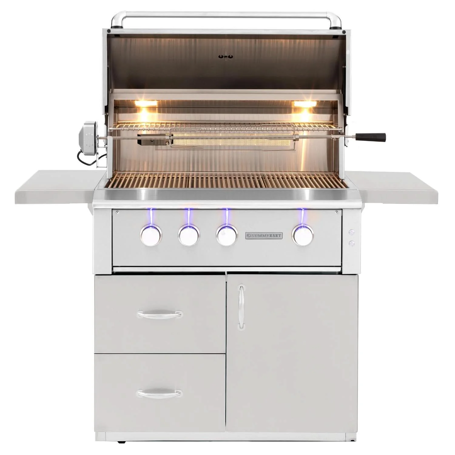 Summerset Alturi - 36-Inch 3-Burner Freestanding Grill - Natural Gas with Stainless Steel Burners & Rotisserie - ALT36T-NG + CART-ALT36 - image 2
