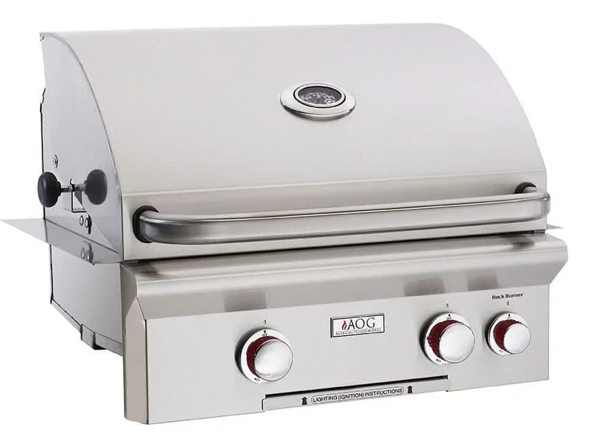 American Outdoor Grill T-Series - 24-Inch 2-Burner Built-In Grill with Rotisserie - Natural Gas - AOG24NBT