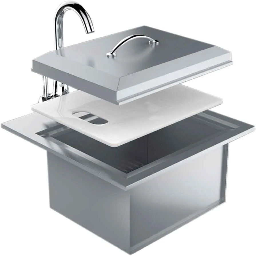 Sunstone Commercial Sinks with Lid and Cutting Board, 21 Inch - B-PS21 - image 3