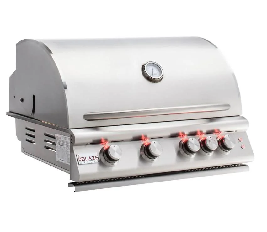 Blaze Premium LTE - 32-Inch 4-Burner Built-In Grill with Rear Infrared Burner & Grill Lights - BLZ-4LTE2MG