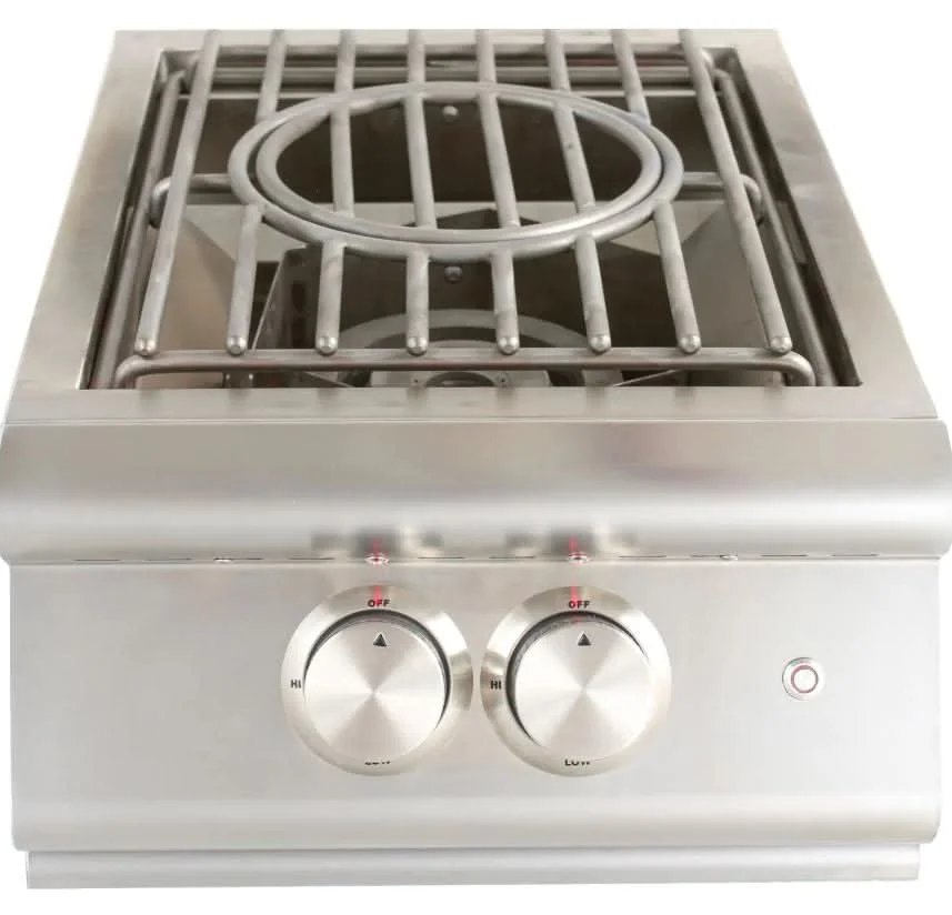 Blaze Premium LTE Built-In Liquid Propane Gas High Performance Power Burner W/ Wok Ring & Stainless Steel Lid - BLZ-PBLTE-LP