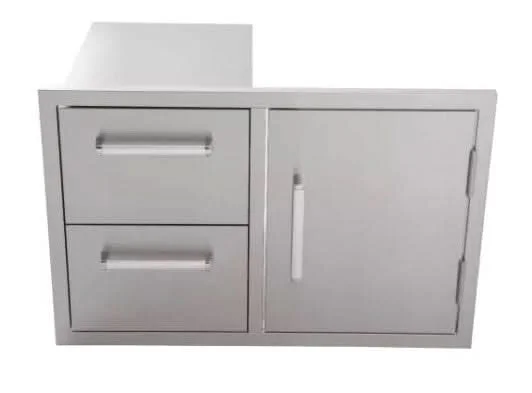 Bonfire Whistler - 28-Inch 3-Burner Built-In LP Grill with Side Burner and Door/Drawer Combo - PCKG1CBB3-LP-SBDD - image 14