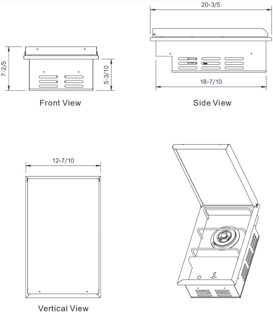 Bonfire Whistler - 28-Inch 3-Burner Built-In LP Grill with Side Burner Door/Drawer Combo and Smoker Box - PCKG2CBB3-LP-DDSMKBX - image 13