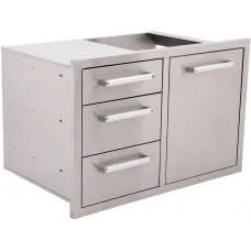 Bonfire Whistler - 42-Inch 5-Burner Built-In NGGrill with Side Burner and Triple Drawer and Trash Combo - PCKG1CBB500-NGSBTDT - image 11