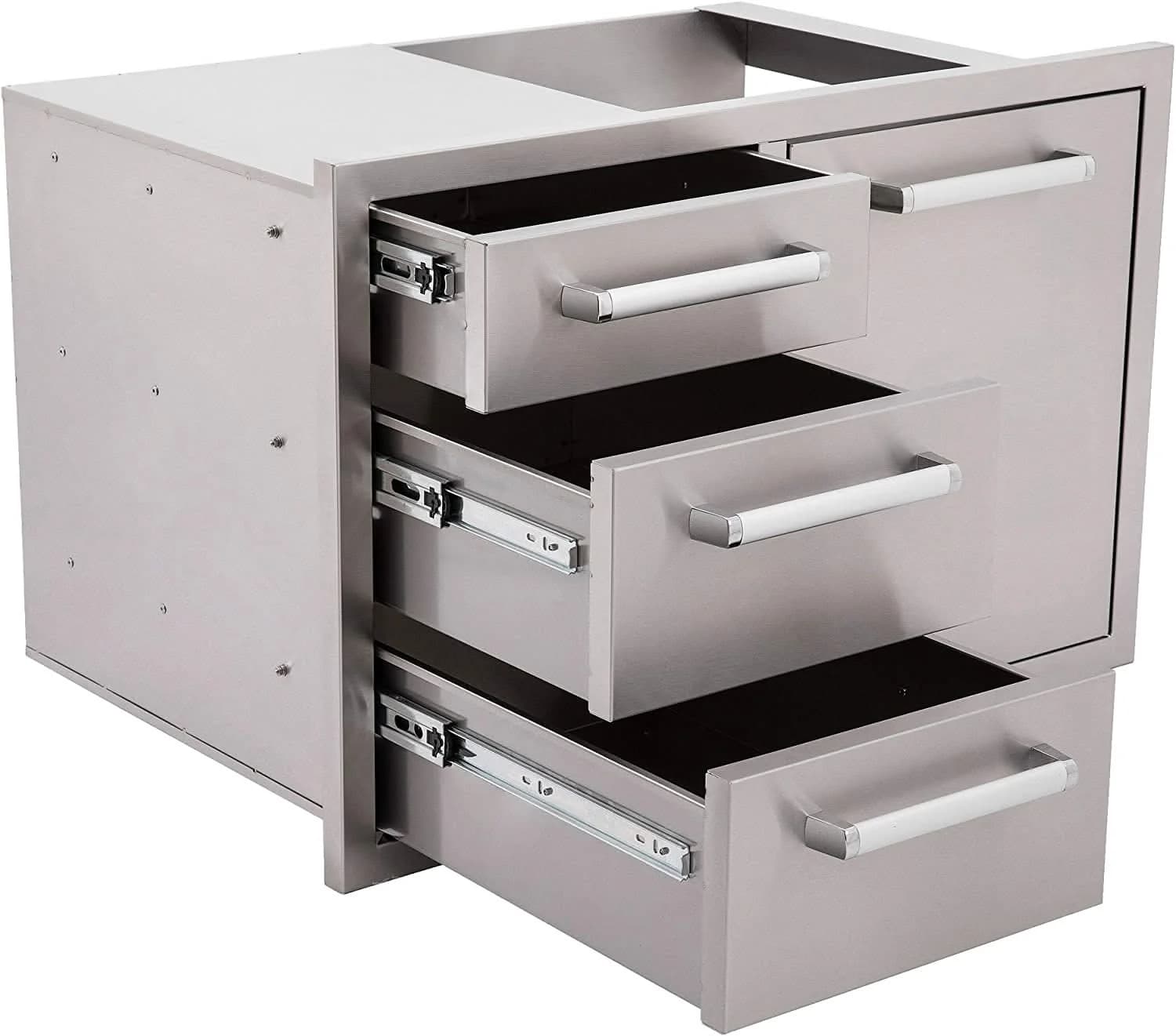 Bonfire Whistler - 42-Inch 5-Burner Built-In NG Grill with Side Burner Triple Drawer and Trash Combo and Griddle Plate - PCKG2CBB500-NGTDTGP - image 10
