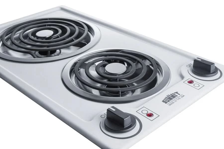 Summit 12 Wide 230V 2-Burner Coil Cooktop White - CCE225WH - image 2