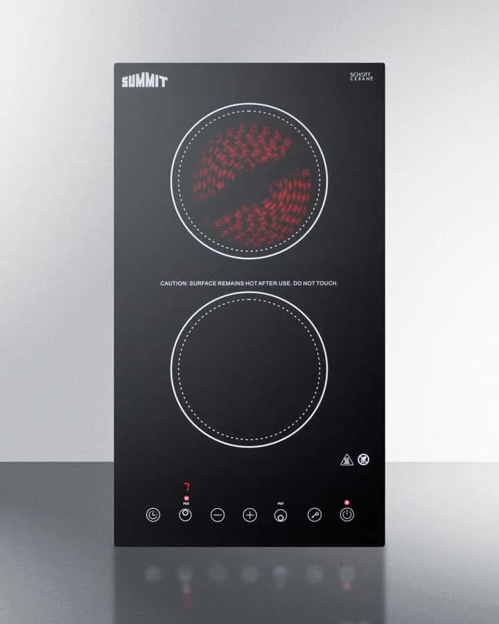 Summit 12 Wide 115V 2-Burner Radiant Cooktop Black - CR2B15T1B - image 2