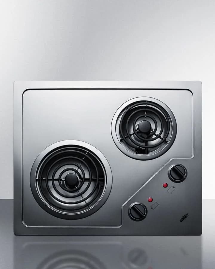 Summit 21 Wide 230V 2-Burner Coil Cooktop Stainless Steel - CR2B224S - image 2
