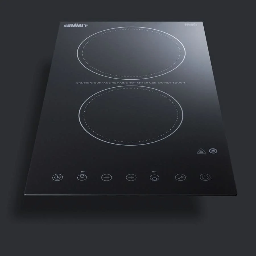 Summit 12 Wide 230V 2-Burner Radiant Cooktop Black - CR2B23T3B - image 4