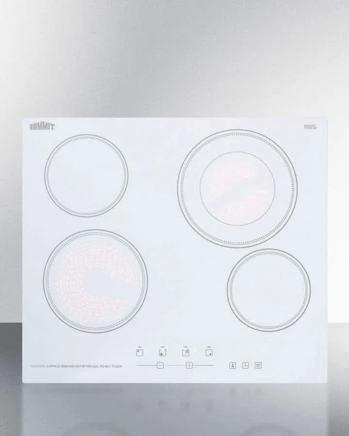 Summit 24 Wide 230V 4-Burner Radiant Cooktop - CR4B23T6W - image 2