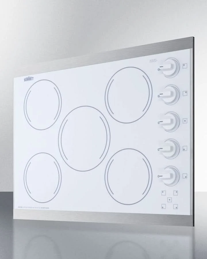 Summit 27 Wide 230V 5-Burner Radiant Cooktop White - CRS5B14W - image 2