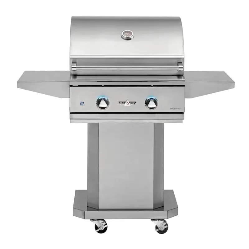 Delta Heat - 26-Inch 2- Burner Freestanding Grill - Liquid Propane Gas - DHBQ26G-DL + DHPB26-C