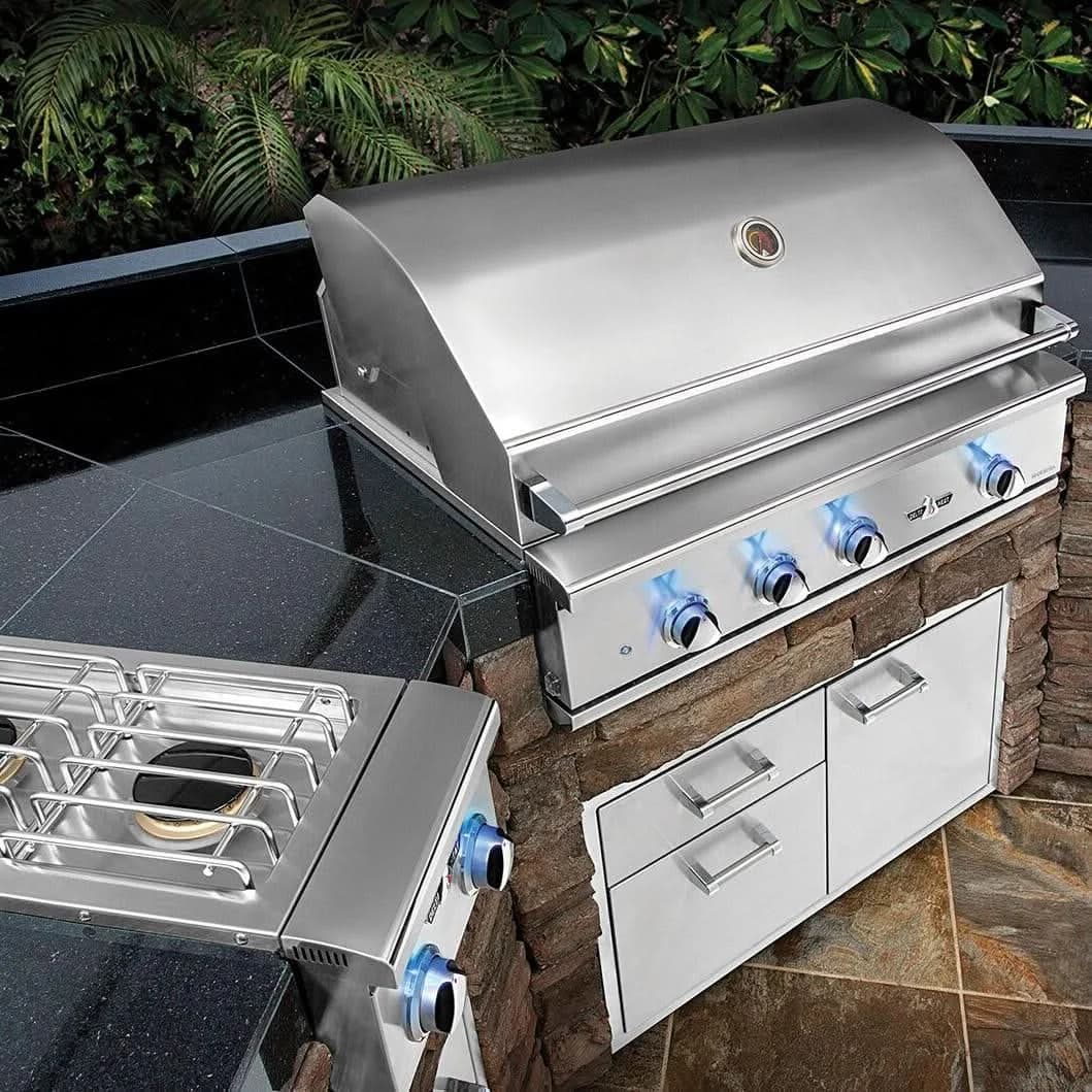 Delta Heat - 32-Inch 3-Burner Built-In Grill with Infrared Rotisserie Burner - Liquid Propane Gas - DHBQ32R-DL - image 7