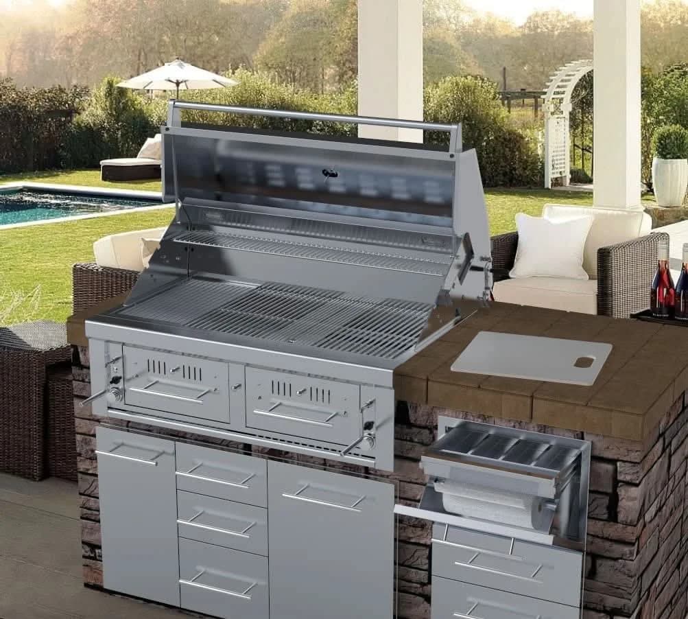 Sunstone Emerald - 42-Inch 2-Burner Gas Hybrid Dual Zone Grill - Charcoal/Wood Burning - EMCHDZ42-LP - image 7
