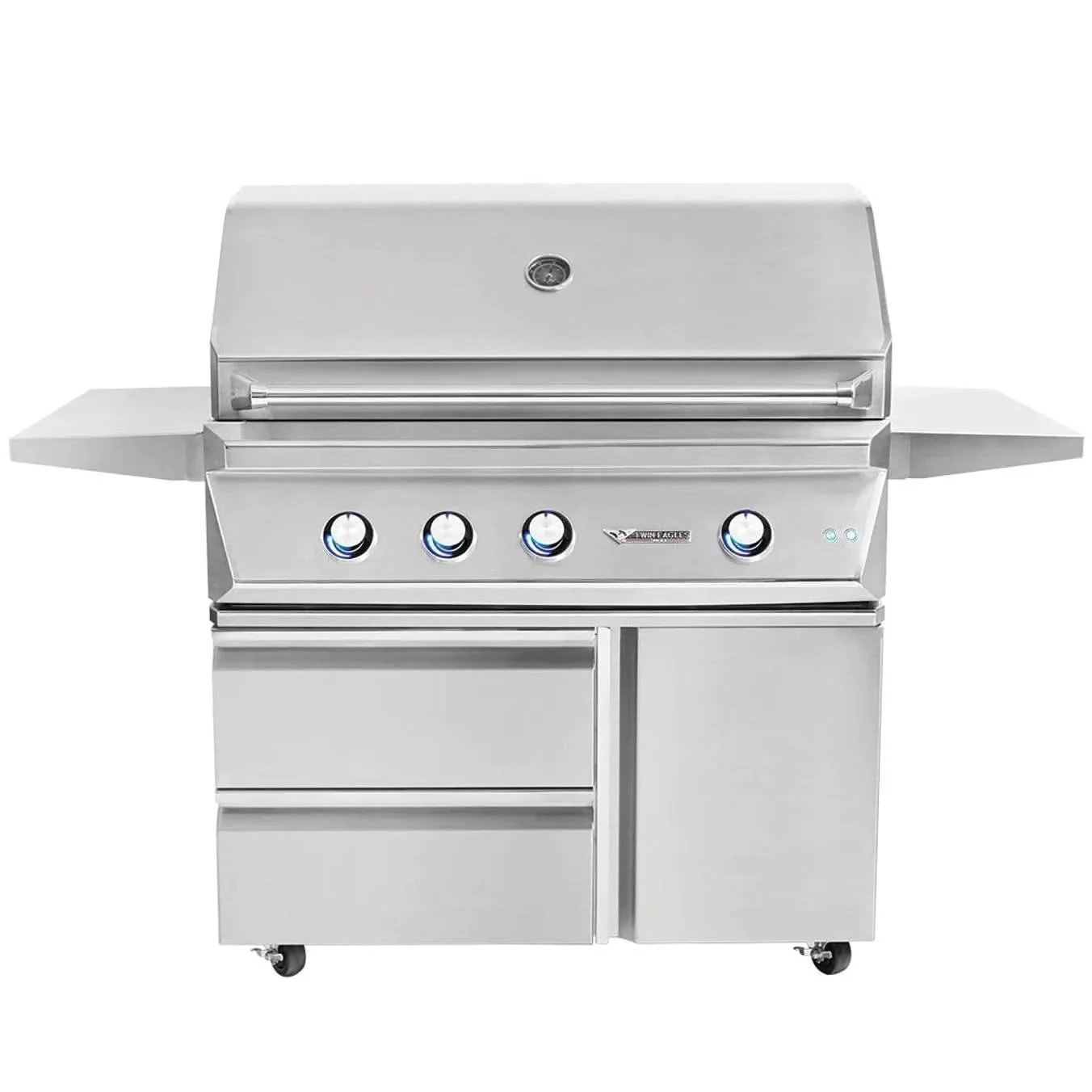 Twin Eagles - 42-Inch 3-Burner Freestanding Grill - Liquid Propane Gas - TEBQ42RS-CL + TEGB42SD-B - image 2