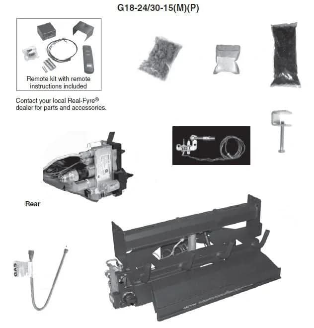 Peterson Gas Logs G18 Burner W/Variable Remote - G18243015P