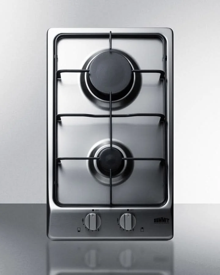 Summit 12 Wide 2 Burner Gas Cooktop Stainless Steel - GC22SS - image 4