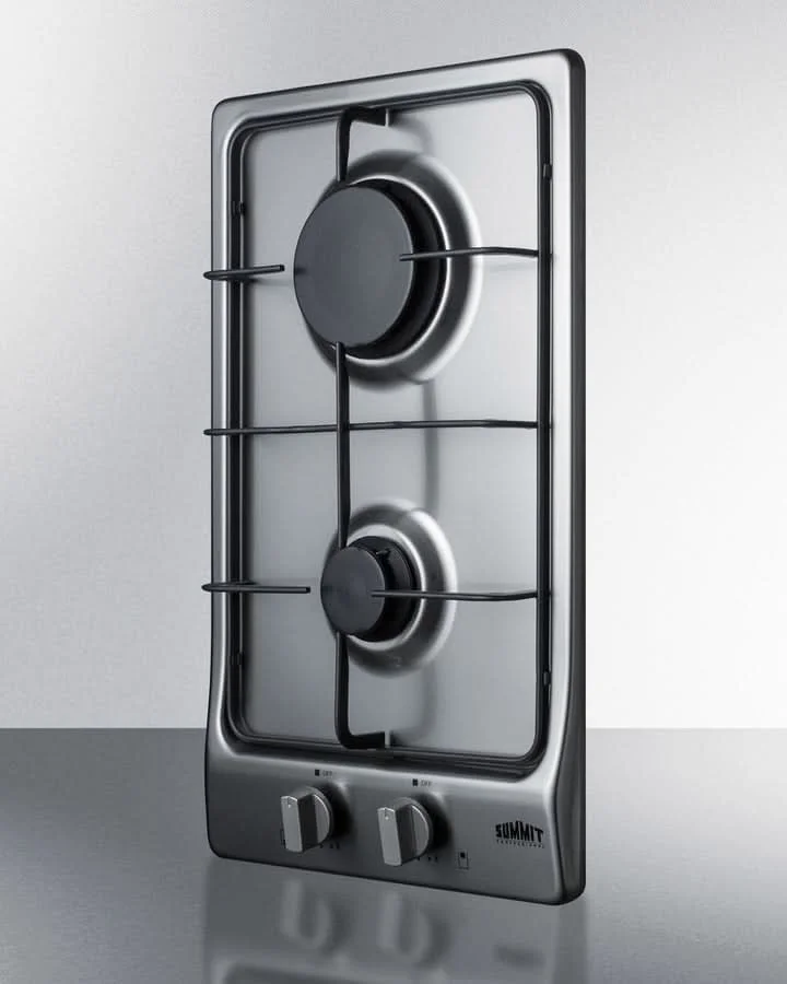 Summit 12 Wide 2 Burner Gas Cooktop Stainless Steel - GC22SS - image 3