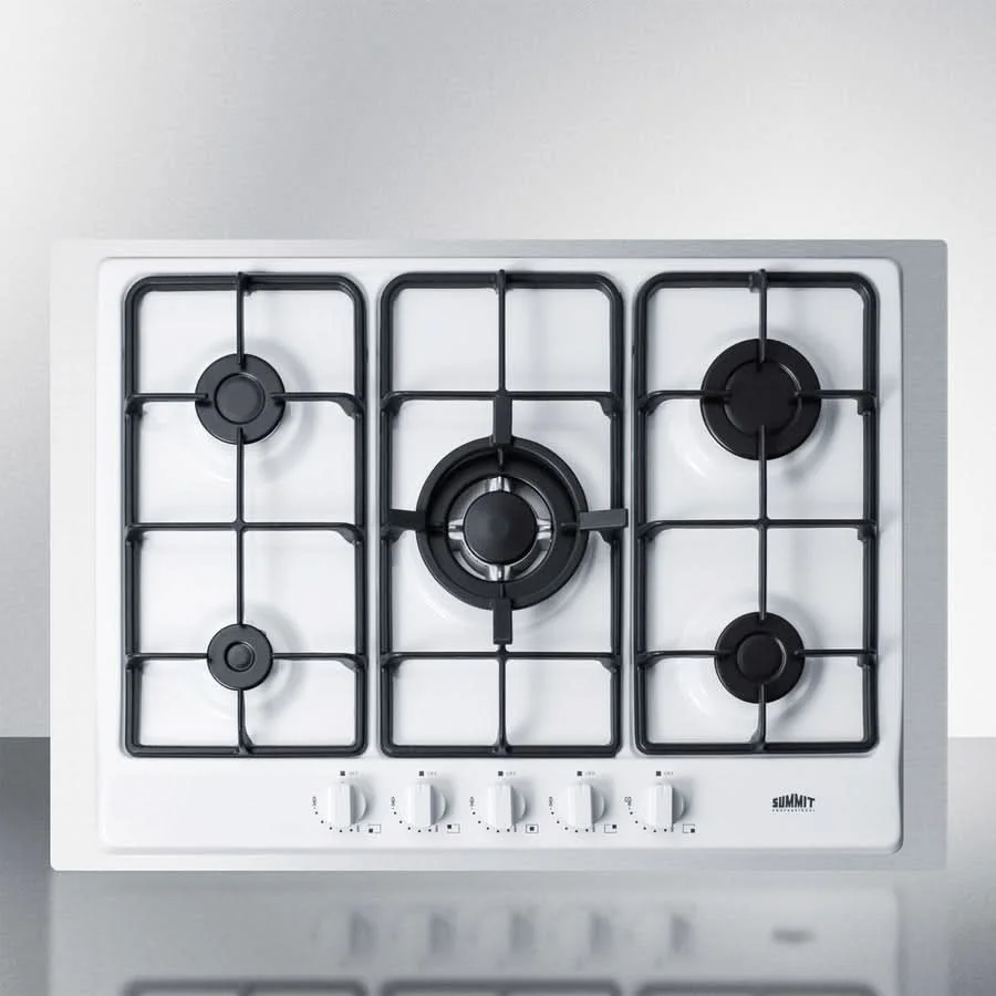 Summit 30 Wide 5 Burner Gas Cooktop White - GC5271WTK30 - image 6