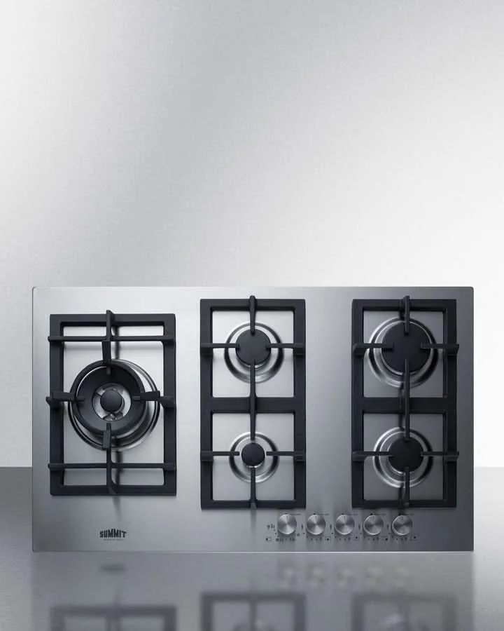 Summit 34 Wide 5 Burner Propane Gas Cooktop In Stainless Steel - GCJ536SSLP