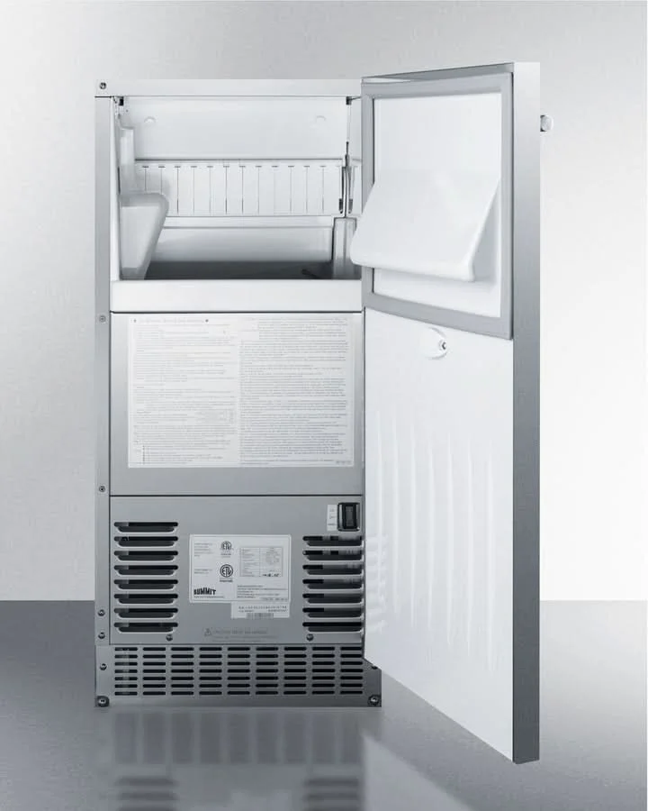 Summit - 15 Inch Built-In Ice Maker in Stainless Steel = BIM68OSPUMP - image 2