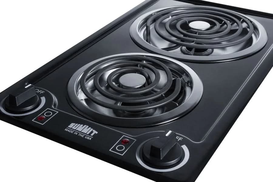 Summit - 12 Wide 230V 2-Burner Coil Cooktop - CCE226BL - image 3