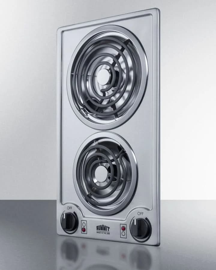 Summit - 12 Wide 230V 2-Burner Coil Cooktop - CCE227SS - image 4