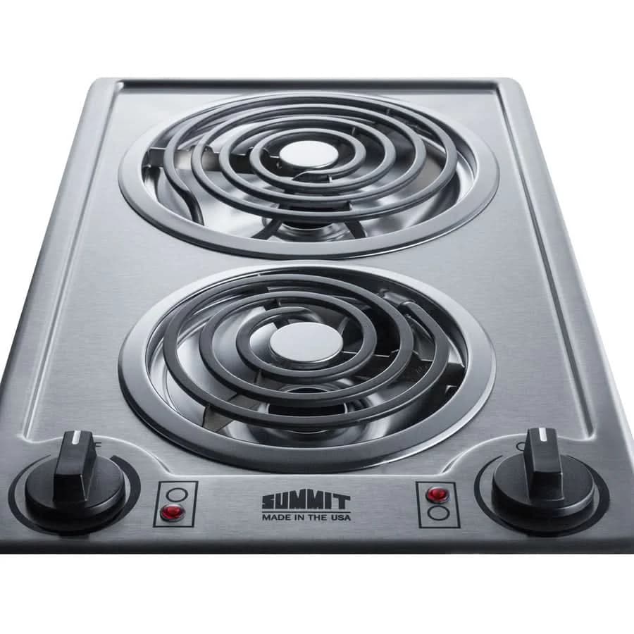 Summit - 12 Wide 230V 2-Burner Coil Cooktop - CCE227SS - image 3