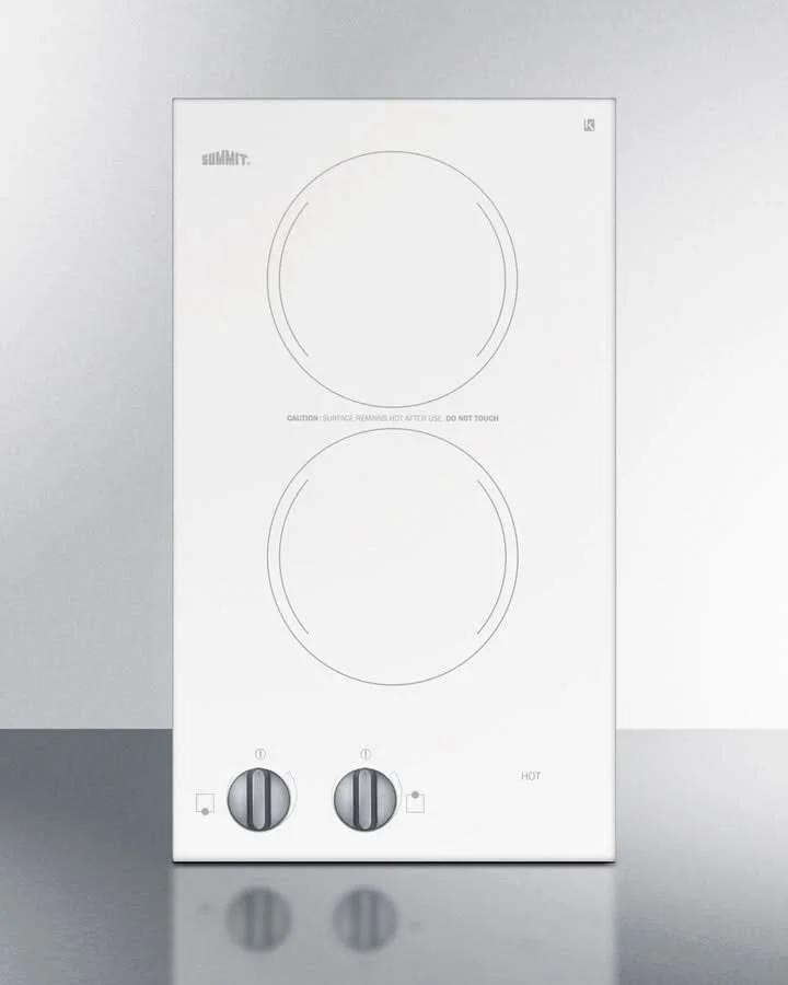 Summit - 12 Wide 115V 2-Burner Radiant Cooktop - CR2110WHE