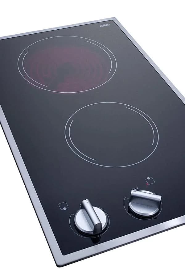 Summit - 12 Wide 115V 2-Burner Radiant Cooktop - CR2B12ST - image 2