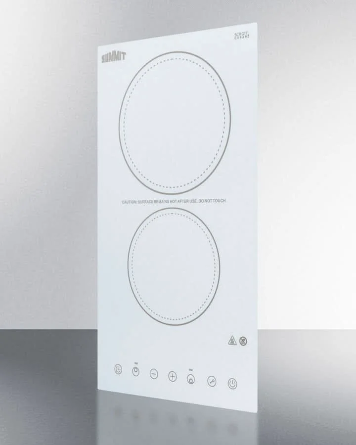 Summit - 12 Wide 230V 2-Burner Radiant Cooktop - CR2B23T4W - image 5