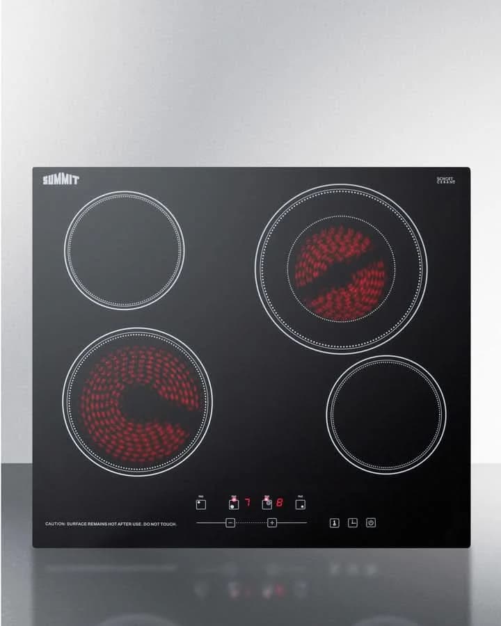 Summit - 24 Wide 230V 4-Burner Radiant Cooktop - CR4B23T5B - image 2